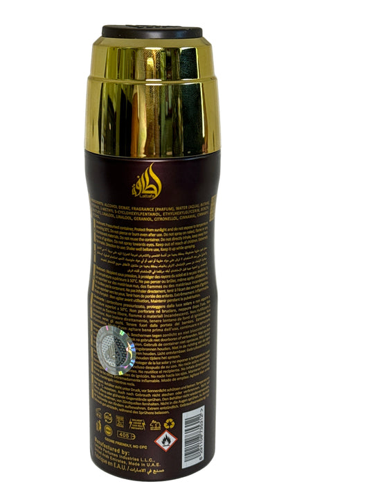 LATTAFA RAMZ GOLD PERFUMED BODY SPRAY FOR MEN 6.7 OZ