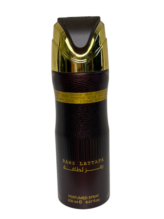 LATTAFA RAMZ GOLD PERFUMED BODY SPRAY FOR MEN 6.7 OZ